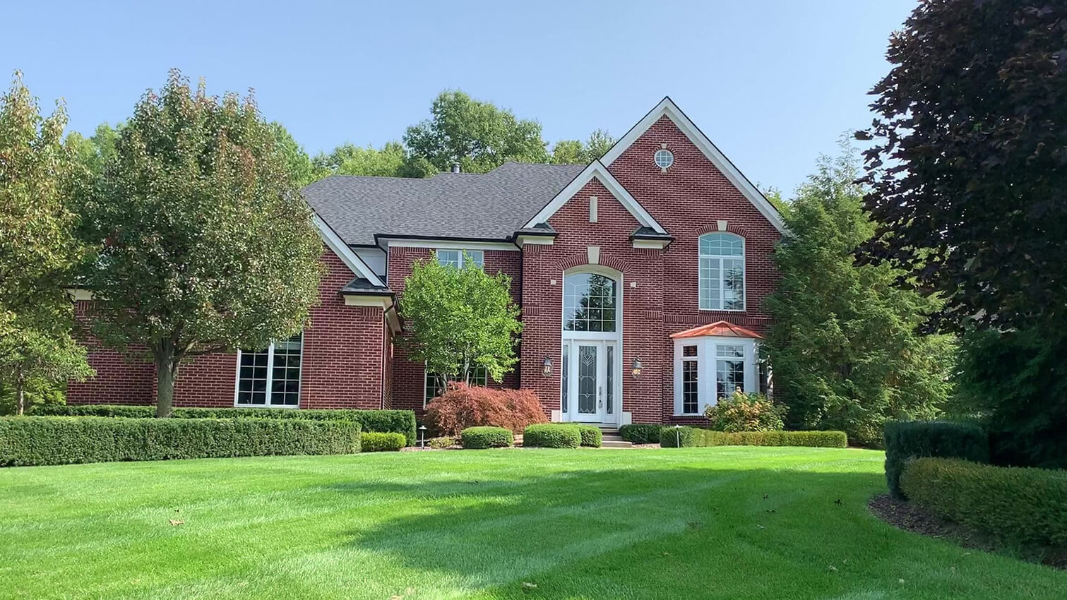 house facade with trees